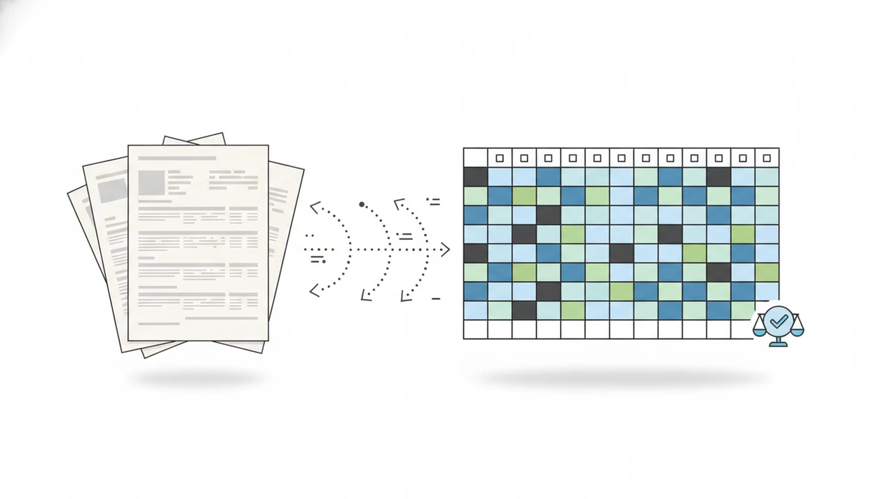 A clean illustration shows messy bank statements transformed into a structured accounting CSV table.